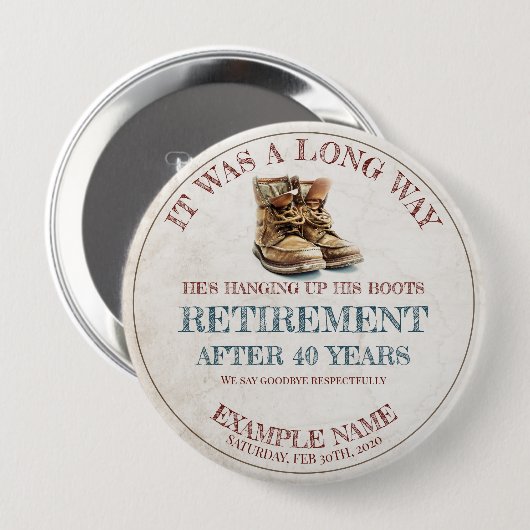 Rentenankündigung mit alten Spulen Button (Vorne & Hinten)