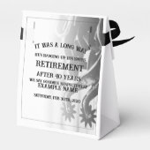 Rentenankündigung mit alten Spulen Geschenkschachtel (Rückseite)