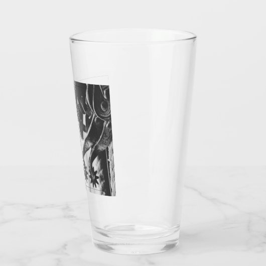 Rentenankündigung mit alten Spulen Glas (Links)