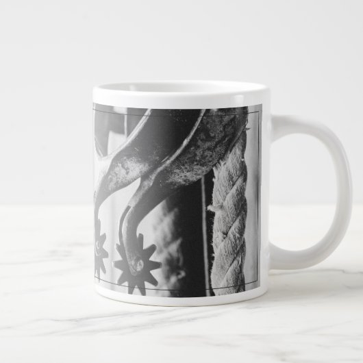 Rentenankündigung mit alten Spulen Jumbo-Tasse (Rechts)