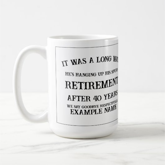 Rentenankündigung mit alten Spulen Kaffeetasse (Links)