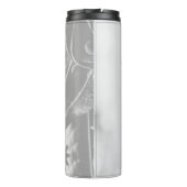 Rentenankündigung mit alten Spulen Thermosbecher (Rückseite)