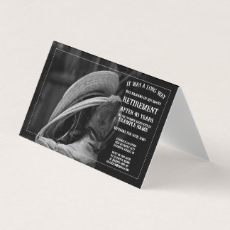 Rentenankündigung mit Cowboyhut und Stiefeln