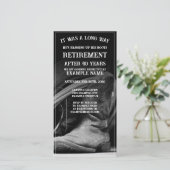 Rentenankündigung mit Cowboyhut und Stiefeln (Stehend Vorderseite)