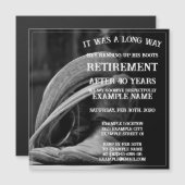 Rentenankündigung mit Cowboyhut und Stiefeln Magnetkarte (Vorne/Hinten)