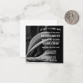 Rentenankündigung mit Cowboyhut und Stiefeln Mitteilungskarte (Vorderseite/Rückseite Beispiel)