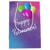 Rentenballons auf Regenbogen Mittlere Geschenktüte (Vorderseite)