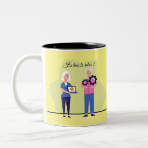 Rentengeschenk für Arbeitnehmer Zweifarbige Tasse