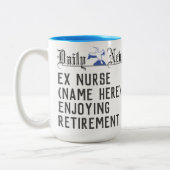 Rentengeschenk für eine Krankenschwester Zweifarbige Tasse (Links)