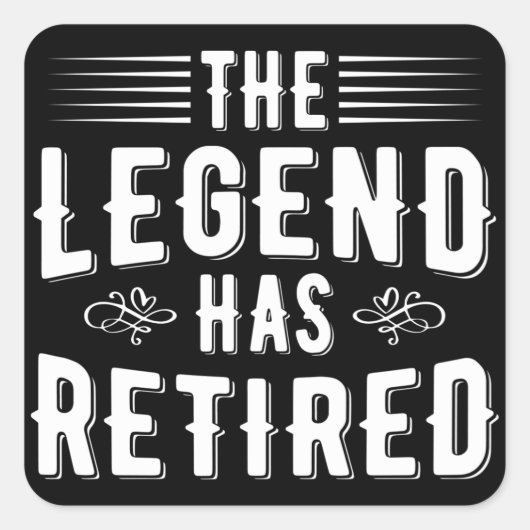 Rentengeschenke, die Legende hat erschöpft Quadratischer Aufkleber (Vorderseite)