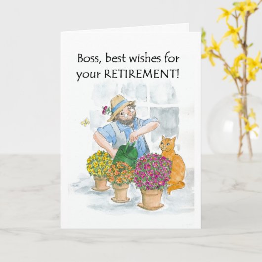 Rentenkarte für einen Boss - Gärtner Karte (Gelbe Blume)