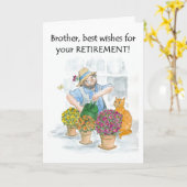 Rentenkarte für einen Bruder - Gärtner Karte (Gelbe Blume)