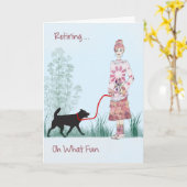 Rentenkarte Lady Walking ihren Hund Karte (Gelbe Blume)