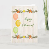 Rentenkarte mit Balloons und Blume Karte (Vorderseite)