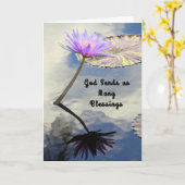 Rentenkarte mit Wasserlilie, religiös Karte (Gelbe Blume)