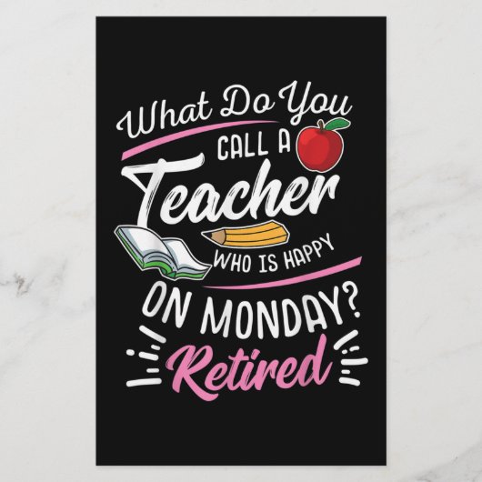 RentenlehrerInnen LehrerInnen am Montag glücklich Briefpapier (Vorderseite)