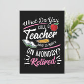 RentenlehrerInnen LehrerInnen am Montag glücklich Einladung (Stehend Vorderseite)