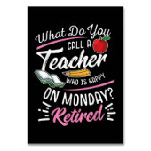 RentenlehrerInnen LehrerInnen am Montag glücklich Tischnummer (Vorderseite)