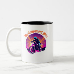 Rentenplan auf meinem Motorrad Zweifarbige Tasse