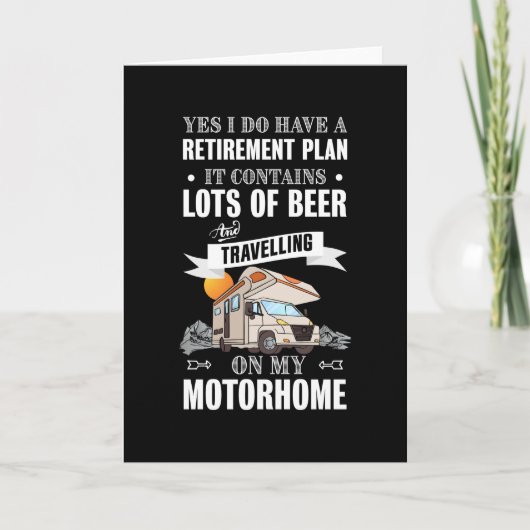 Rentenplan Beer Motorhome Geschenk Karte (Vorderseite)
