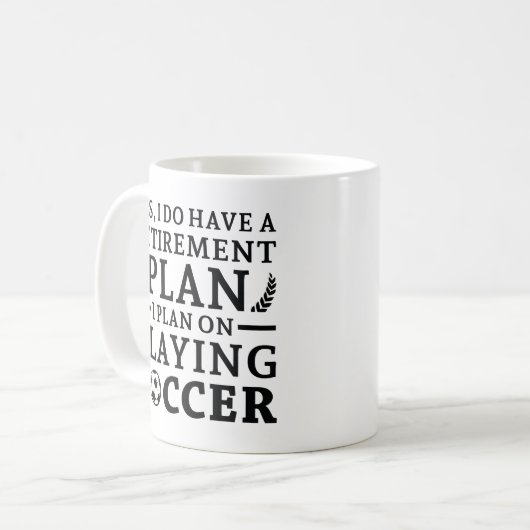 Rentenplan Fußball Kaffeetasse (Vorderseite Links)