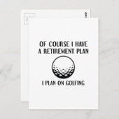 Rentenplan Golfing Postkarte (Vorne/Hinten)