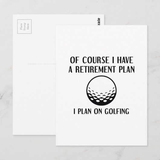 Rentenplan Golfing Postkarte (Vorne/Hinten)