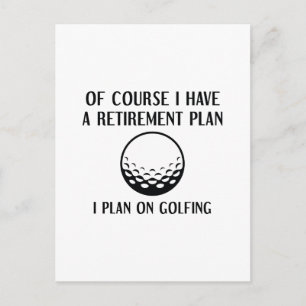Rentenplan Golfing Postkarte