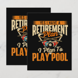 Rentenplan Spiel Pool - Billardspieler Sport Karte