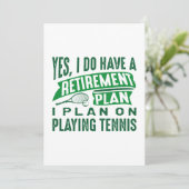 Rentenplan Tennis Dankeskarte (Stehend Vorderseite)