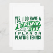 Rentenplan Tennis Dankeskarte (Vorne/Hinten)