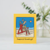 Rentier am Strand Feiertagspostkarte (Stehend Vorderseite)