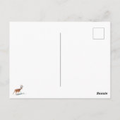 Rentier am Strand surreal Frohe Weihnachten Postkarte (Rückseite)