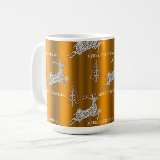 Rentier an Weihnachten Kaffeetasse (Vorderseite Links)