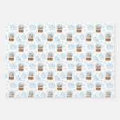 Rentier and Snow Globes Wrapping Paper Set 3 Geschenkpapier Set (Vorderseite 2)