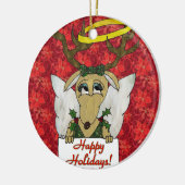 Rentier Angel Happy Holidays Ornament (Links)