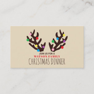 Rentier Antlers, Ticket für Weihnachts-Party einla Begleitkarte