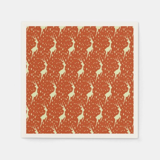 Rentier auf braunem Hintergrund Serviette (Vorderseite)