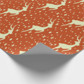Rentier auf braunem Hintergrundmuster Geschenkpapier (Ecke)
