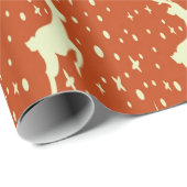 Rentier auf braunem Hintergrundmuster Geschenkpapier (Rolleneckpunkt)