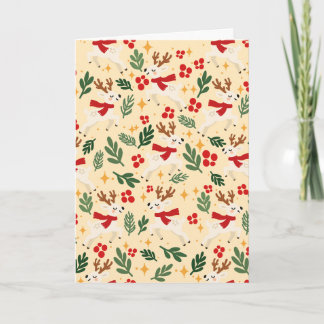Rentier auf cremefarbener Weihnachtskarte Karte