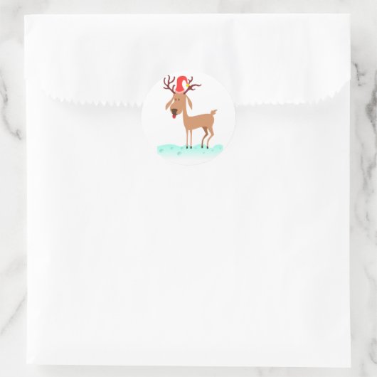 Rentier-Aufkleber Runder Aufkleber (Tasche)