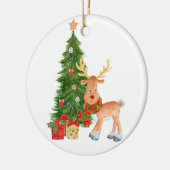 Rentier Baby Keramik Ornament (Links)