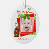 Rentier Baby's First Christmas Foto Ornament (Rechts)