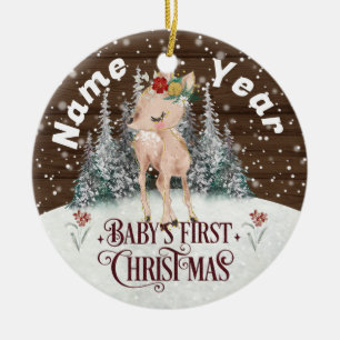 Rentier Baby's First Christmas Holiday Ornament