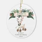 Rentier Baby's First Christmas Keramik Ornament (Links)