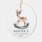 Rentier Baby's First Christmas Keramik Ornament (Links)