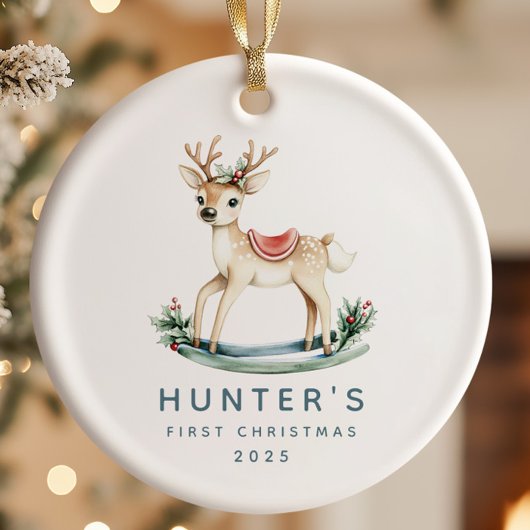 Rentier Baby's First Christmas Keramik Ornament