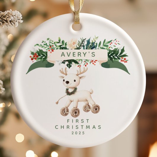 Rentier Baby's First Christmas Keramik Ornament