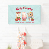 Rentier, Bären & Kaninchen Frohe Weihnachten Banner (Insitu)